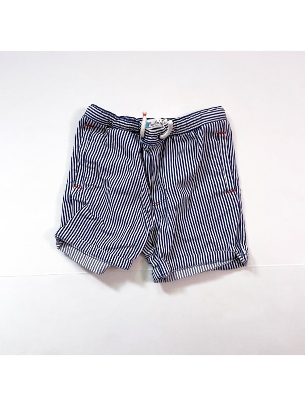 Mini Boden Boys Striped Denim Shorts, Size 8